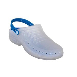 Zueco laboral CLOG transparente azul