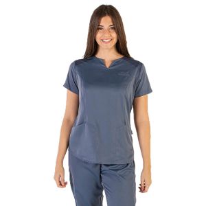Casaca de mujer microfibra peach Garys Lia azul petróleo