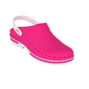 Zueco laboral CLOG fucsia